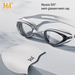 361 ° Myopie Professionnel Anti-buée Protection UV Lunettes De Plongée Avec Capuchons Étanche Réglable Silicone Surf Lunettes De Natation 240322