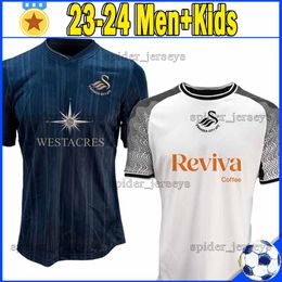 23 24 Swansea City Soccer Jerseys 2023 2024 Camisetas de futbol Piroe Ntcham Cullen Grimes Cooper Home Football Shirts Men Uniforms Kids Socks Full Sets