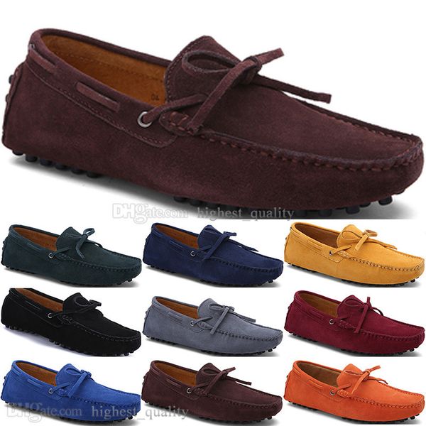 367 Nouvelle mode hommes chaussures décontractées en cuir style britannique printemps couple véritable pois gommage hommes conduire paresseux homme couvre-chaussures en plein air confortable respirant noir jaune