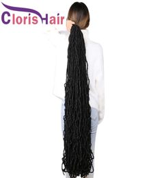 36INCH Messy Boho nu Locs Softs Locs Curly Crochet Traiding Synthetic Hair Extensions Natural Goddess Faux Loc Afro Dread Traids For Bla8539426