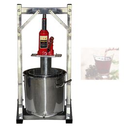 Exprimidor de uva Manual de acero inoxidable, máquina de prensado de miel con gato hidráulico comercial de 36L
