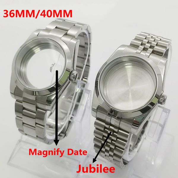 Case de montre de 36 mm / 40 mm 10Bars Jubilee / STRAP OYSTER FIT NH35 NH36 NH34 ETA2824 2836 DG2813 / 3804 MOTION MIYOTA 8215