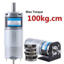 36 mm 555 DC Planetary Gear Motor High Couple 100 kg 12V 24V Métal à faible bruit Moteur Réduire la vitesse 11-1540 tr / min