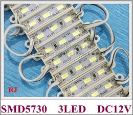 36mm * 9mm SMD 5730 LED-module 3 LED-reclame lichtmodule voor teken DC12V 3LED 0,9W 100LM Waterdicht CE 2016 NIEUW