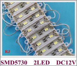 36mm * 9mm SMD 5730 module LED module d'éclairage publicitaire DC12V 2led 0.6W 60lm étanche haute luminosité CE 2016 NOUVEAU style