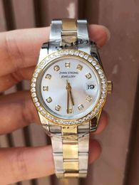 36mm automatische mechanische beweging dames polshorloge diamant rand vouwde gesp gesposte roestvrij staal dames polshorloges paar liefhebbers man kijken lady dames klok