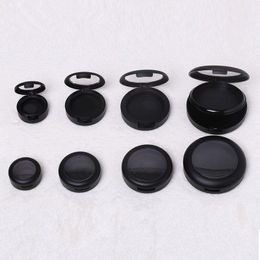 Ombretto in polvere di plastica vuoto nero da 36 mm compatto, elegante contenitore per fard di alta classe da 44 mm, strumento di trucco professionale F1056 Bkeox