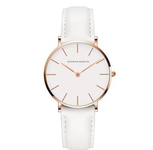 Relojes de diseño Simple de 36MM para mujer, reloj de cuarzo preciso para mujer, cómoda correa de cuero o banda de nailon, relojes de pulsera para estudiantes