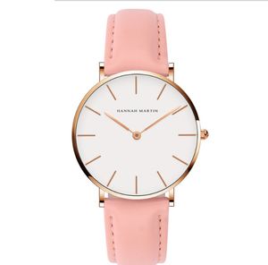 Montres simples à Quartz pour femmes, 36MM, précises, bracelet en cuir confortable ou bracelet en Nylon, montres-bracelets à deux mains