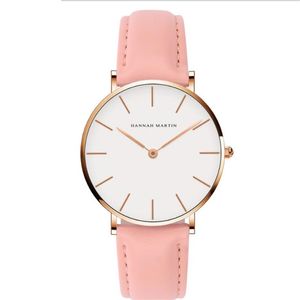 Relógio feminino simples de 36mm, relógio preciso de quartzo para mulheres, pulseira de couro confortável ou faixa de nylon, relógio de pulso de duas mãos, 207l