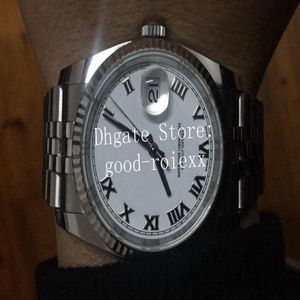 36 mm horloges met gladde rand Heren mechanisch horloge Heren blauw roze wit Rome wijzerplaat BP Factory 2813 beweging Jubilee armband 1162180P