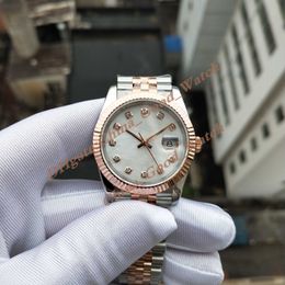 36mm unisex bp horloges herenhorloge neutraal model diamant rosé goud dames jubileum armband dames automatische parelmoer van parel v2 stalen riem bpf sapphir polshorloges