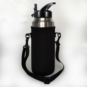 36o/1L 18oz/0.5L Bouteilles d'eau Couvercle en paille Growler Flask Tasse de voyage en acier inoxydable 304 Fût à 2 parois Isolé sous vide Sac en néoprène en option