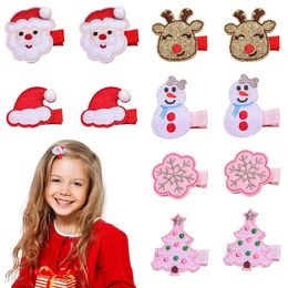 36 stk/partij Kerstboom Haarspeldjes Kerst Strikken Baby Meisje Kinderen Haarspeldjes Boutique Roze Boog Haarspeld voor Meisjes Haaraccessoires 240105