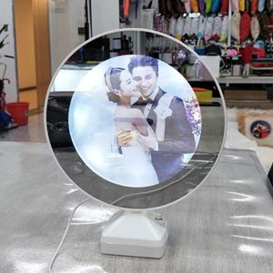 Miroir de maquillage magique vierge par Sublimation, 36 pièces, 2 en 1, chargé par USB, pour cadeaux de la saint-valentin, cadre d'affichage décoratif 341D