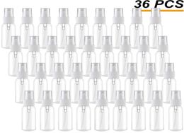 36 pièces 30Ml/1Oz Mini bouteilles de pulvérisation à brume Fine Portable rechargeable petit vide clair Pstic voyage parfum cosmétiques conteneurs 2207116270453