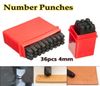 36pcs 4mm 532quot en acier numéro de lettre de punch punch set tampon métallique code postal sécurisé pour faire un ajustement du sac 1332931