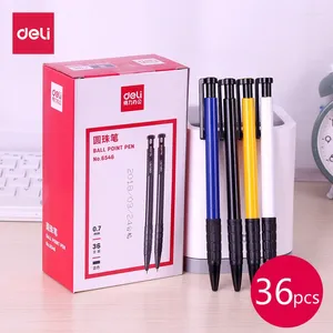 36pcs Ballpoint Pen Student Ball Point 0,7 mm Press Signature Huile Blue Ink School Office Writing Supplies