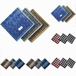 36 pièces mode carré mouchoir pour hommes Vintage Jacquard grille poche coton serviette pour affaires fête de mariage J220816