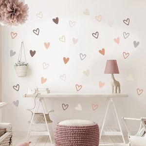 36pcs forma de corazón de corazón Atendas de pared estilo boho calcomanías de pared bohemia para sala de estar dormitorio sala de guardería sala de niños decoración del hogar 240408