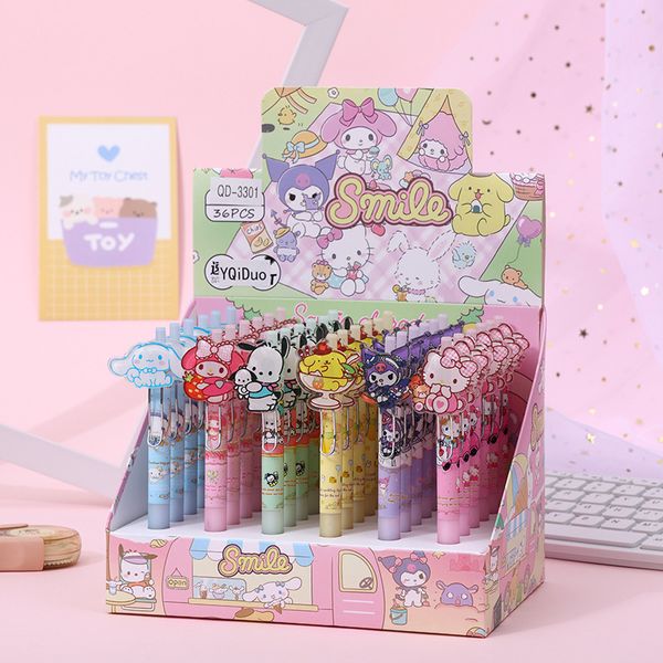 36 pcs/lot crayon à aiguiser gratuit (pas de stylo gel encre) dessin animé mignon chien lapin Kuromi étudiant école fournitures de bureau enfants papeterie cadeau crayon automatique 3051