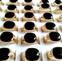 36pcs Men039s Ring Verkoop van klassieke trendy man vingerring goud vergulde vrouwen mode sieraden kwaliteit Clear Black Email Ring 1727213182