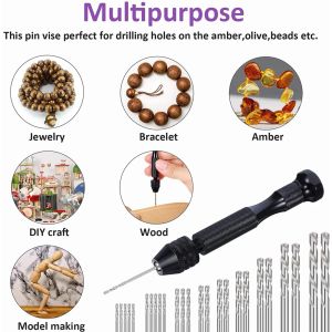 36pcs Micro Hand Boorbits Set Pin Vise PCB Mini Boor Twist Drill Punching Rotary Tool voor sieraden Wood Craft Diy Sculpture