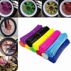 Protecteur de rayons de roue de vélo, 36 pièces/paquet, jantes de Motocross colorées, couvertures de peaux, Kit d'enveloppe de protection, décoration de moto