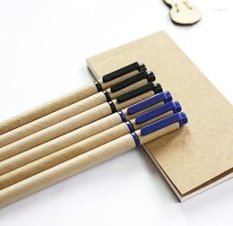 36pcs Business de protection de l'environnement simple Kraft Paper Tube Gel Pen Creative Advertising Fountain