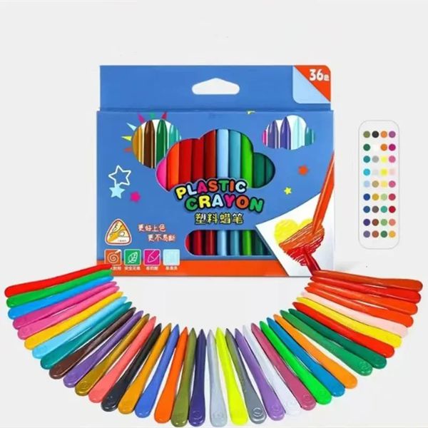 36 Uds crayones triangulares lápiz para colorear Triangular seguro no tóxico para estudiantes niños papelería juguetes de dibujo 240227