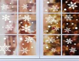 36PCSlot White Snowflake Christmas Stickers Wall Sticker Sticker Autocollant Décorations de Noël pour le Nouvel An Home NAVIDAD 2020 NOEL8908928