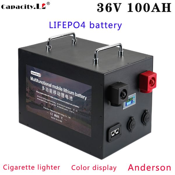 36V 100AH LIFEPO4 Batterie Pack 60AH 80AH Batterie BMS RV Solar Energy Storage Lithium Batter