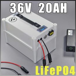Batterie portable 36 V 20Ah LiFePO4 batterie de vélo électrique 36 V 1000 W chargeur BMS batterie de vélo électrique scooter au lithium 36 V