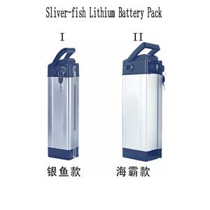 36V (37V) 10Ah Silver Fish Type I Battre de carter en aluminium Lithium Ion Pack avec cellule chinoise 18650 et BMS pour vélo électrique