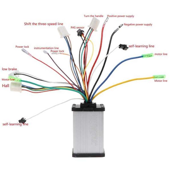 Controlador de velocidad de Motor de CC sin escobillas, 36V/48V, 250W, regulador de voltaje, controlador de Motor de e-scooters de bicicleta eléctrica ajustable