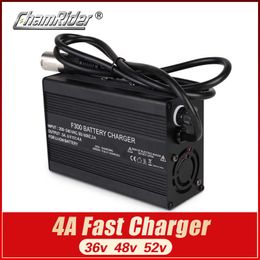 36V 48V 52V Chargeur de batterie au lithium 4A Chargeur rapide 42V 54,6V 58.8V Chargeur de batterie Li-ion Ebike Electric Bike DC XLR RCA