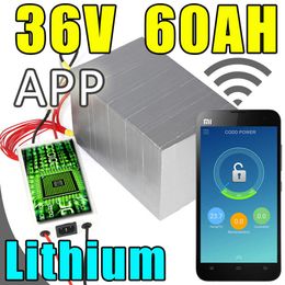 36 v 60ah lithium batterij app afstandsbediening Bluetooth elektrische fiets zonne-energie accu scooter ebike 2000 w