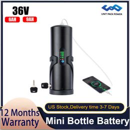 Envío gratis 36V 6Ah 9Ah Mini botella de agua E bike Baterías UPP 18650 Li ion Ebike Batería para bicicleta eléctrica de 500W