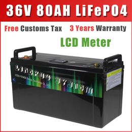 36V 80AH LiFePO4-batterij met 10A-oplader 2000W BMS IP68-behuizing