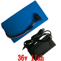 36V EBIKE BATTERIJ 11AH 500W Lithium Scooter Batterij Pack 36V Electric Bike Batterij 36V met 42V 2A-oplader, BMS gratis verzending