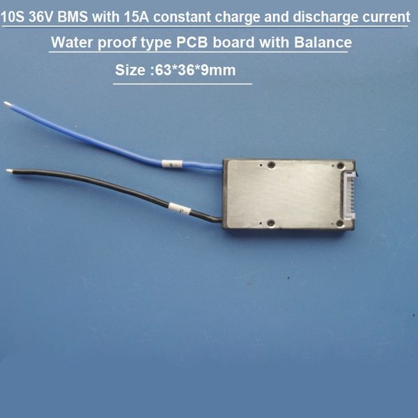 Livraison gratuite Batterie lithium-ion 36V Kit électrique Carte PCB 42V étanche petite taille BMS 10S avec courant de charge et de décharge 15A