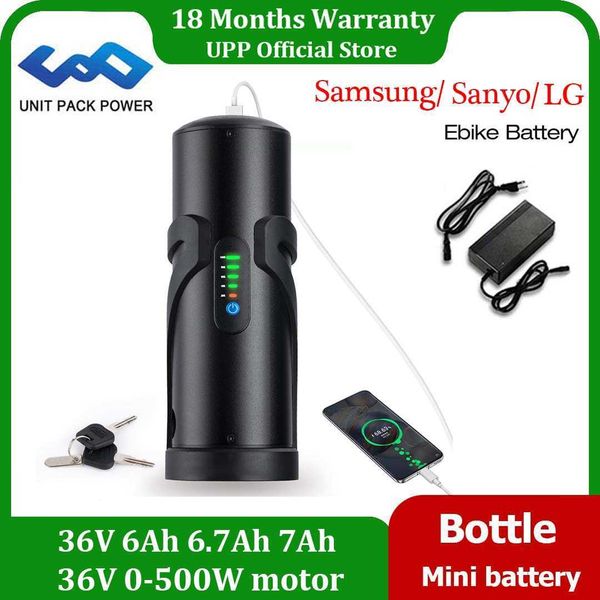 36V Samsung Sanyo LG Bouteille EBike Batterie 7Ah 6Ah UPP Mini Vélo Électrique Batterie E-Bike Pack pour 36V 500W 350W 250W Kit Moteur