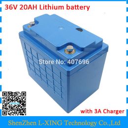 36Volt 1000W lithium ion batterij 36v 20ah elektrische fiets batterij gebruik 3.7V 5000mAh 26650 cellen met 3A-oplader gratis douanekosten