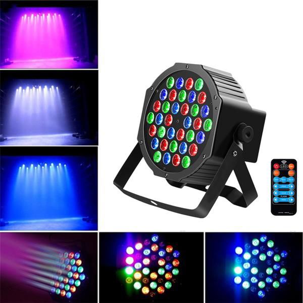 36W 36-LED RGB Remote / Auto / Sound Control DMX512 Haute Luminosité Stage Éclairage Mini DJ Bar Partie de haute qualité Lampe de stade en gros