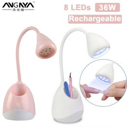 Mini lampe UV Rechargeable 36W pour ongles en Gel, sèche-ongles Portable, support LED pour manucure, porte-stylo de rangement 240111