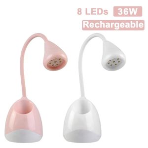 36W Mini lampe à ongles rechargeable lumière UV pour ongles en gel sèche-ongles portable support de lampe à LED pour le stockage de manucure porte-outils à ongles 240318