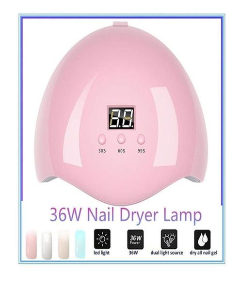 36W USB LED UV Gel Nail Gel Lampe Light Manucure POLOSIE Sécheur Potothérapie Machine Pink Art Tool5540129