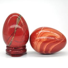 Pierre en forme d'œuf de jaspe rouge 36x50mm, guérison, cristal naturel, Massage, pierre précieuse minérale, décoration spirituelle, Collection 240313