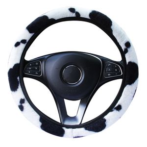 37 à 38 cm Couvercle de volant universel de voiture sans motif de vache à anneau intérieur Nouveau couvercle de poignée de voiture élastique