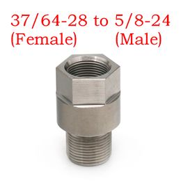 37/64-28 Vrouw tot 5/8-24 mannelijke brandstoffilteradapter Adapter Roestvrij stalen schroefdraadadapter Oplosmiddel Trap Draden wisselaar SS schroefconverteur